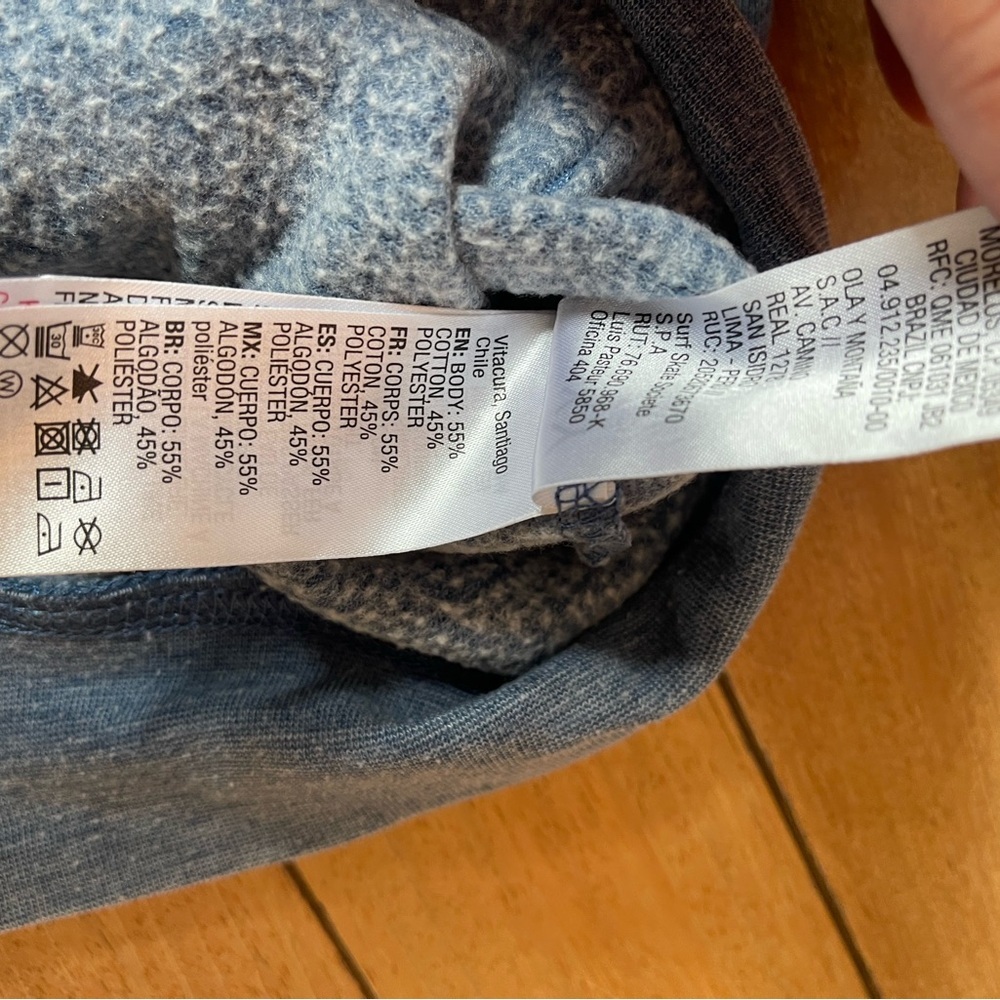 Roxy Zip-Up Hoodie Blue Palm Tree Logo Full Zip Size Small - Picture 12 of 13